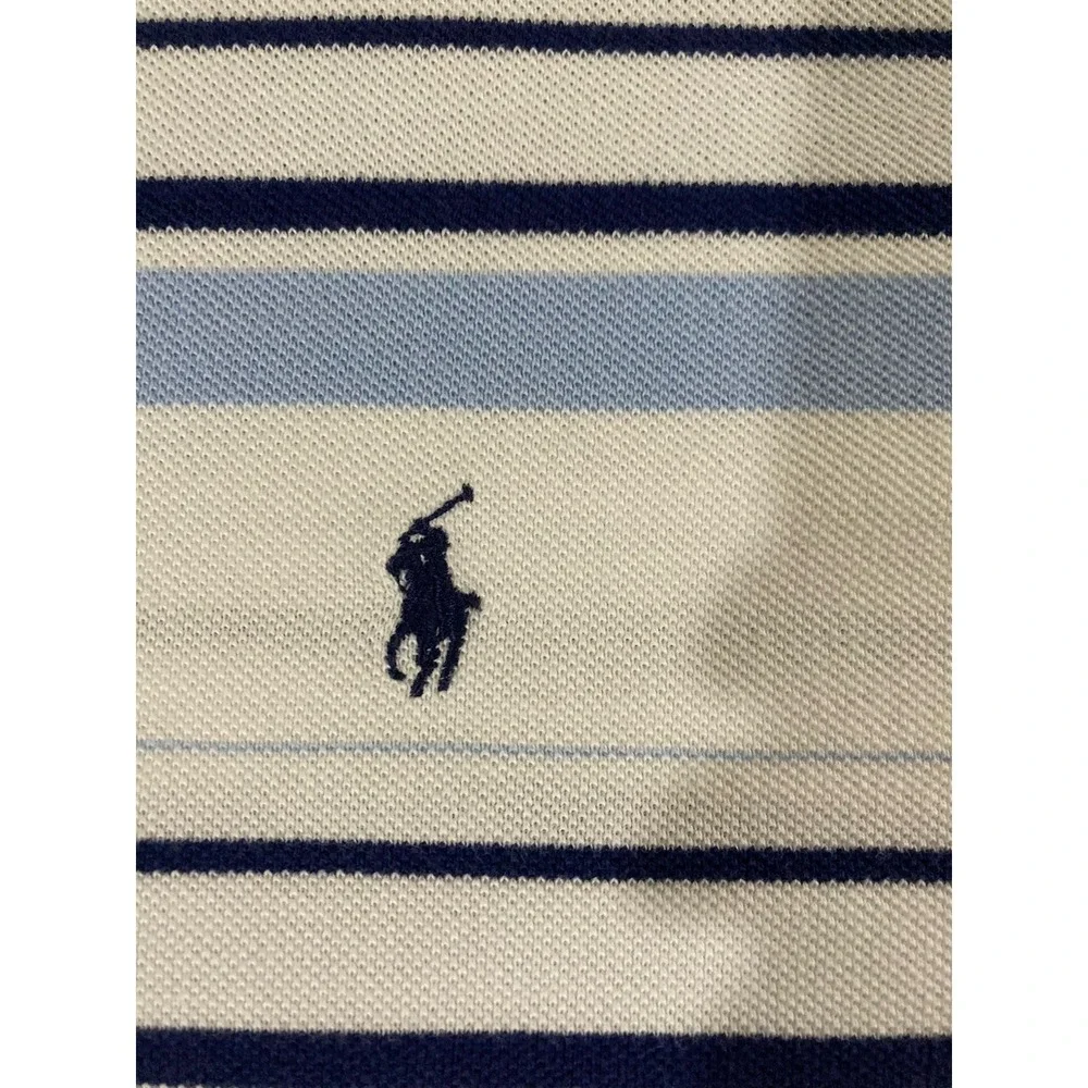 Polo Ralph‎ Lauren Mens XL Polo Shirt Blue White Striped Y2K Early 2000s
